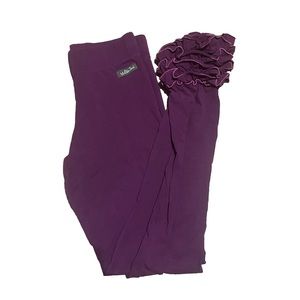 Paint by Numbers Size 14 Girls Leggings Ruffled  Eggplant Purple Mulberry Cotton